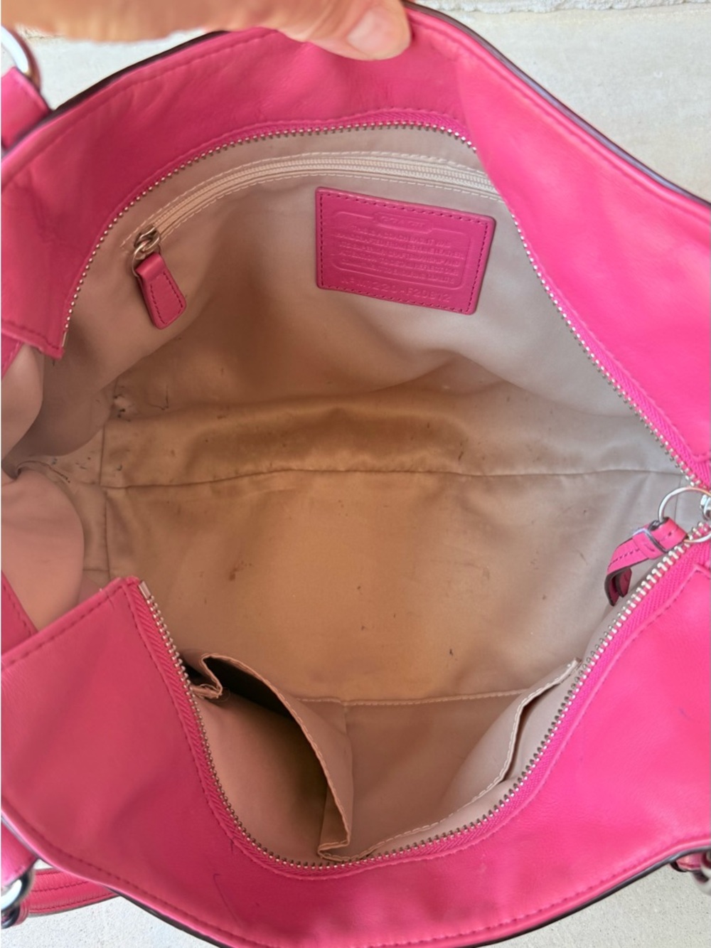 Coach Pink Leather Shoulder Bag - Picture 9 of 16